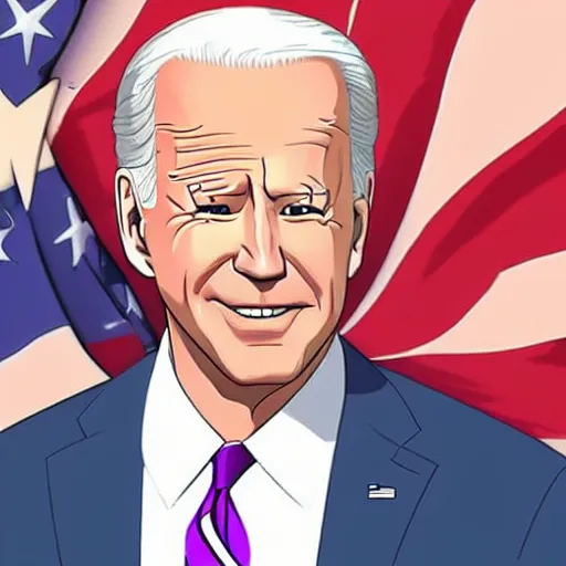 Image similar to joe biden as anime girl anime style, high detail, anatomically correct,