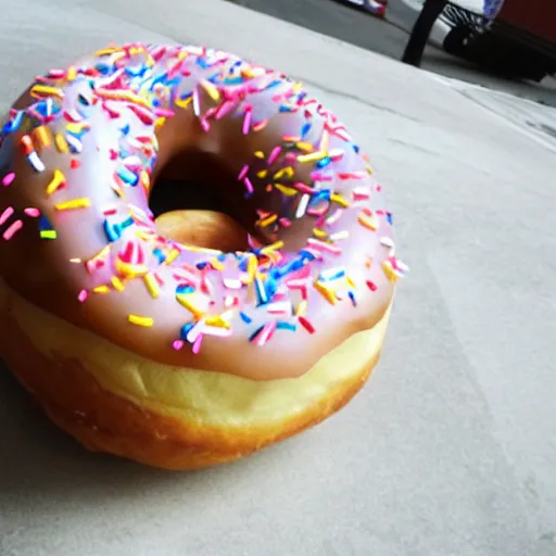 Prompt: a cow in the shape of a donut