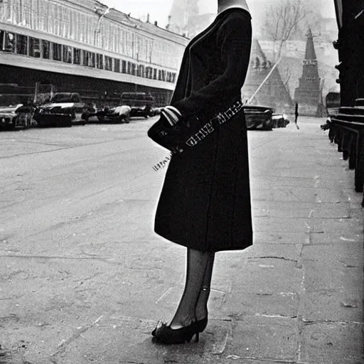 Image similar to photograph of a stylish young russian woman in 1 9 6 4 moscow