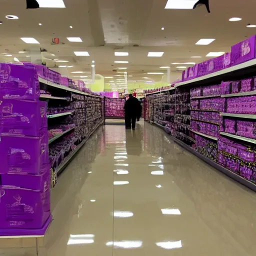Prompt: target store flooded with purple slurm