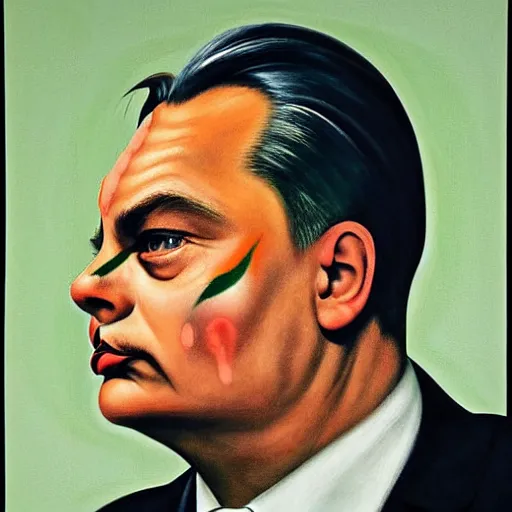 Prompt: highly detailed propaganda poster portrait of the leader of fascist hungary, viktor orban with cat facepaint, looking into the distance, by edward hopper