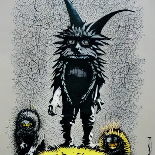 Prompt: a futuristic version of where the wild things are by bansky