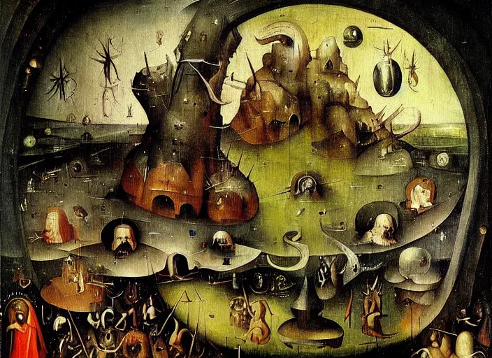 Image similar to beatiful eternal gods art fantasy mythology lovecraft style, detailed painting by hieronymus bosch