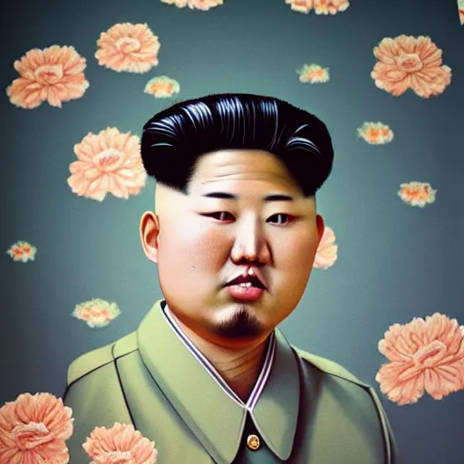 Prompt: hyperralism araki hobuyoshi style photography of hyperrealism detailed north korean kim chen with detailed face playing on detailed xbox and smoking weed in basement bedroom