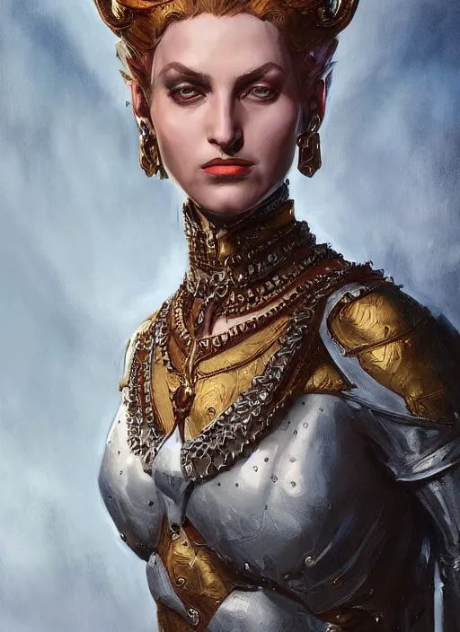 Image similar to digital _ painting _ of _ queen _ by _ filipe _ pagliuso _ and _ justin _ gerard _ symmetric _ fantasy _ highly _ detailed _ realistic _ intricate _ port