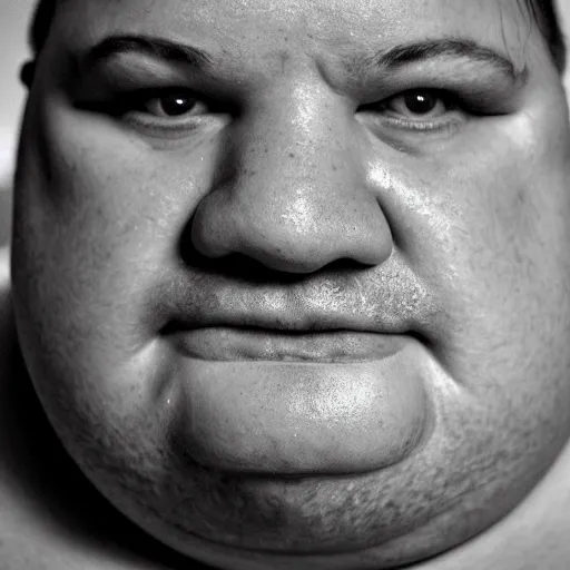 Image similar to obese sweaty man close up photograph