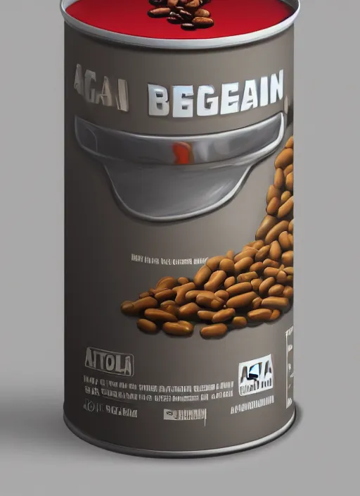 Prompt: A can of beans, detailed digital art, trending on Artstation