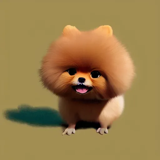 Prompt: goro fujita ilustration a fluffy and happy pomeranian by goro fujita, painting by goro fujita, sharp focus, highly detailed, artstation