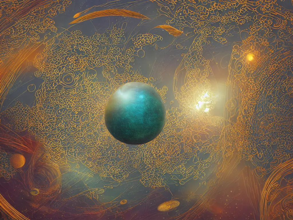 Image similar to 3 d render, sunlight study, the universe is a spheroid region 7 0 5 meters in diameter, art nouveau, by hans zatzka and ( ( ( ( ( lisa frank ) ) ) ) ), 8 k, sharp focus, octane render