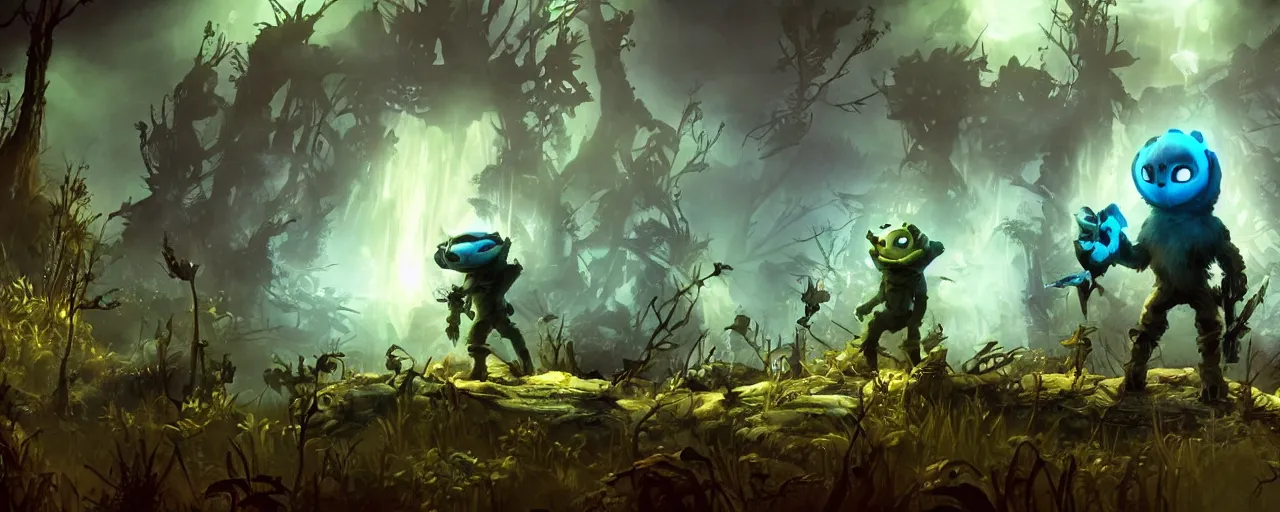 Image similar to fallout 3 in the style of ori and the blind forest