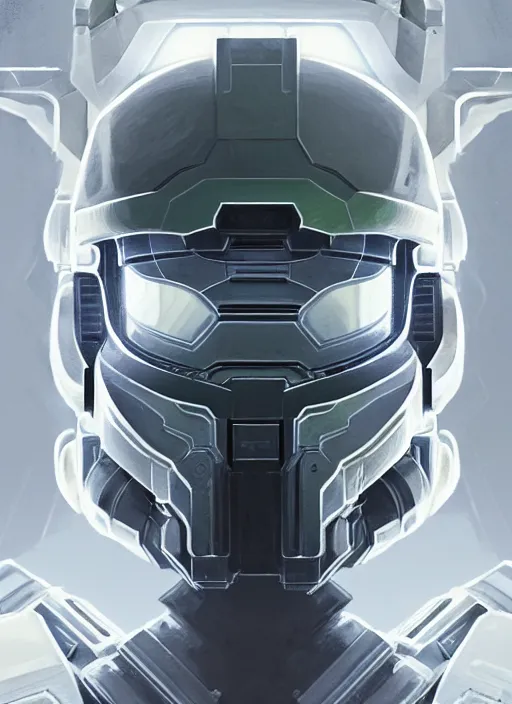 Image similar to symmetry!! portrait of master chief from halo, intricate, elegant, smoke!! highly detailed, digital painting, artstation, concept art, smooth, sharp focus, illustration, art by artgerm and greg rutkowski and alphonse mucha