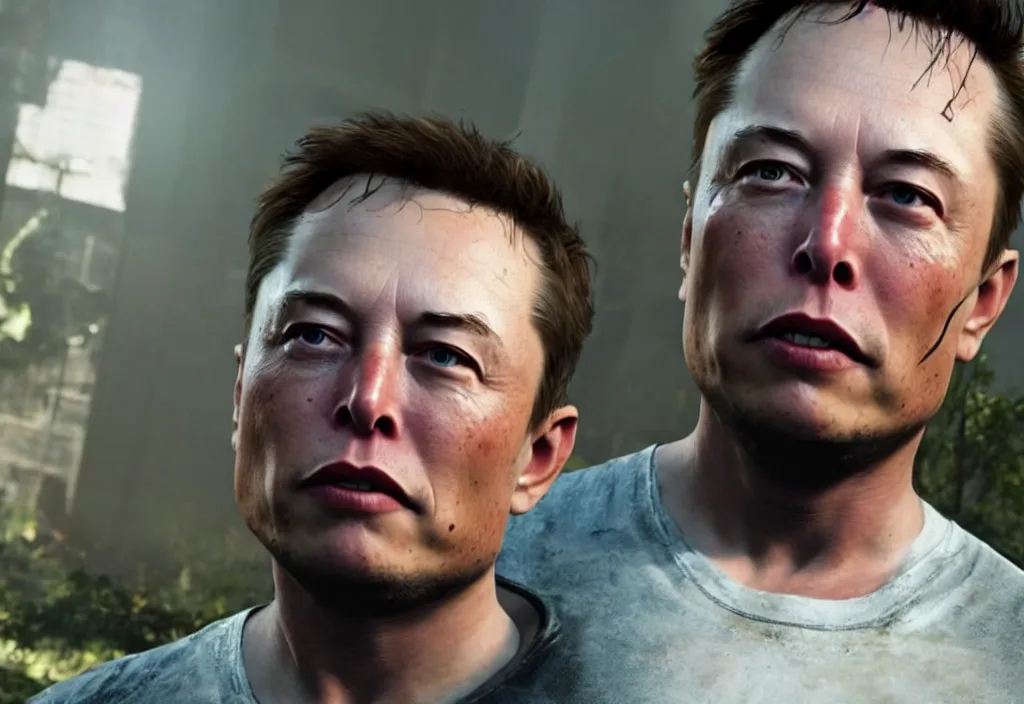 Prompt: a screenshot of elon musk in the video game in the last of us. close up, 3 d rendering. unreal engine. amazing likeness. very detailed.