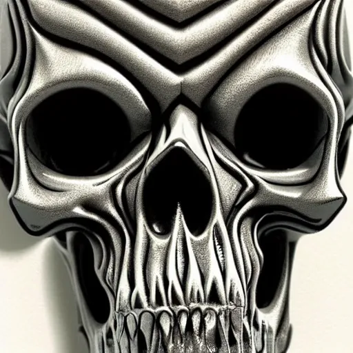 Prompt: a fine detail pop art skull sculpture
