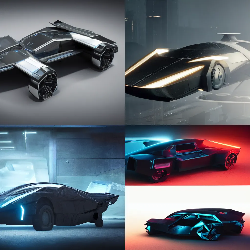 Prompt: A dark glass and plastic Surface Box Shaped vehicle, scifi Flying Vehicle, bladerunner 2049, PEUGEOT PRESTIGE, armour plates, side lighting, air conditioner, washing machine, pininfarina, hard surface, studio lighting, unreal engine 5, light background