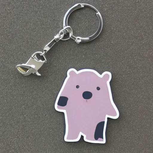 Image similar to keychain of a bear and a salmon