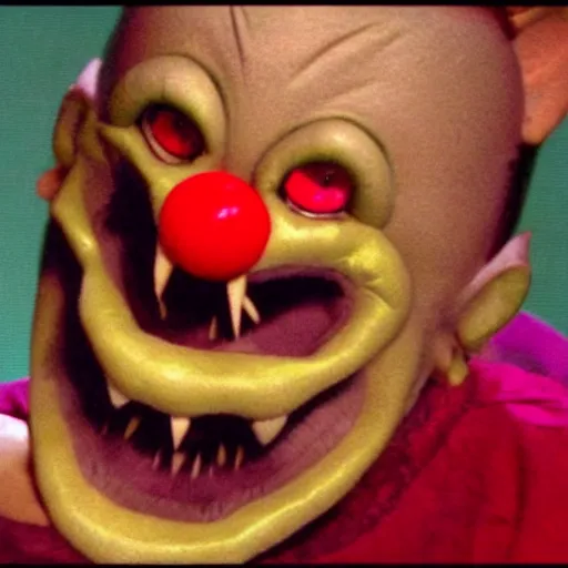 Prompt: creepy creature from a bad 90s commercial