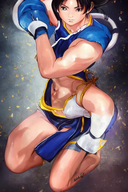 Prompt: beautiful portrait of Chun li training, pretty, semi realistic anime, hyper detailed, 8k, DeviantArt, Instagram, Behance, Artstation, trending on artstation, Pixiv, Pixiv daily ranking, Yee Chong, Sydney Hanson, Mickael Lelièvre, Jaeyeon Nam, derevschikova, Elina Karimova, Artgerm Lau, WLOP, Rossdraws, Hyung Tae Kim