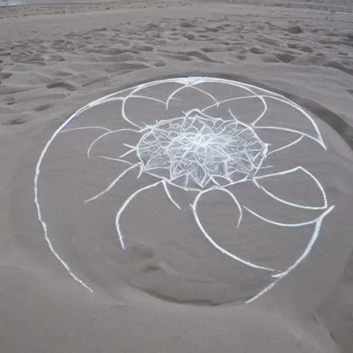 Image similar to Liminal space in outer space, sand art