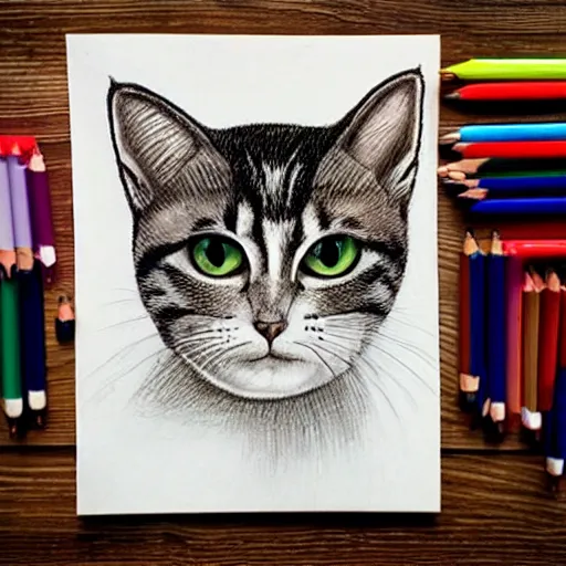 Image similar to drawing of a cute cat