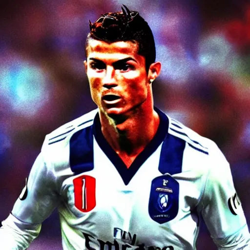 Image similar to a photo of cristiano ronaldo at 1 9 9 0 s, realistic 4 k,