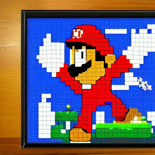 Prompt: mario , pixel art