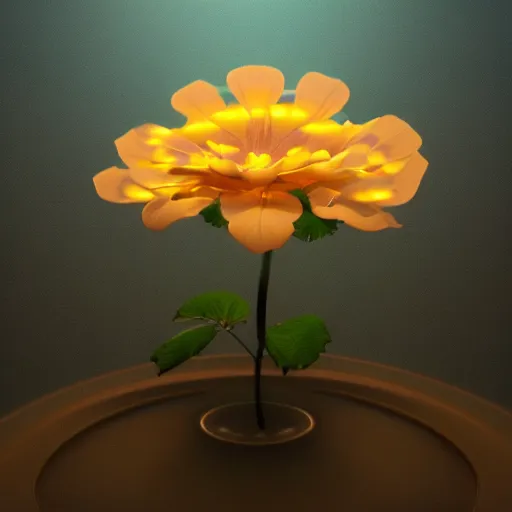 Image similar to Luminescent flower blooming at twilight, cgsociety, r /art, trending on artstation, artstationHD, octane render