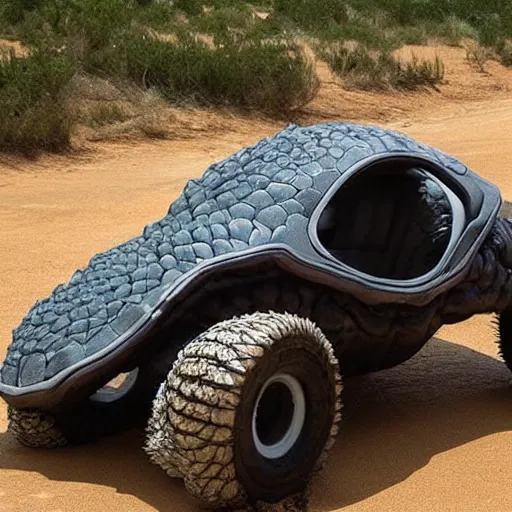 Image similar to the lovechild of a ankylosaurus and a dune buggy