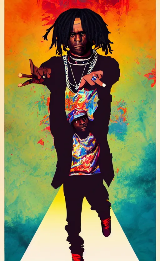 Prompt: chief keef poster art, fun, vibrant, smooth, elegant, by weta studio and james jean, 8 k, denoised