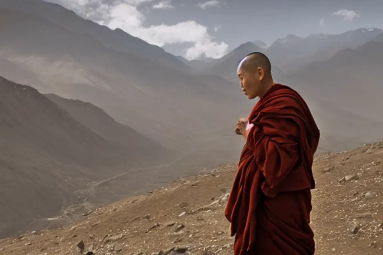 Image similar to movie of a monk in Tibet by Emmanuel Lubezki