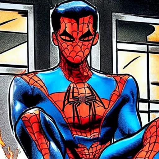 Image similar to king of Thailand as a supervillain in Spider-Man