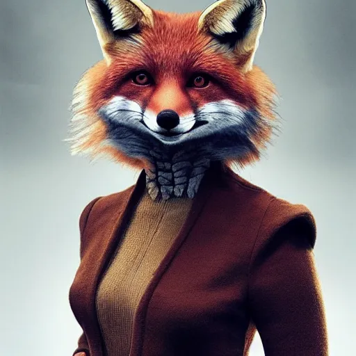 Image similar to a humanoid fox that looks like jenna coleman