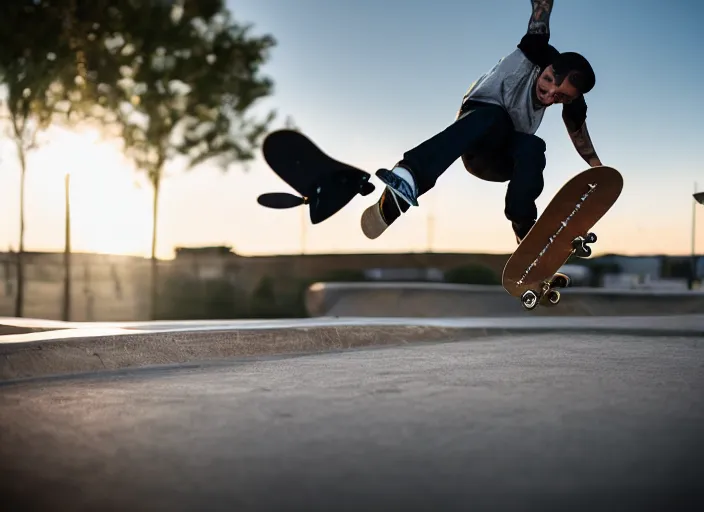 Image similar to professional photo of a skateboarder performing a grab trick, 8 k, bright ambient lighting key light, 8 5 mm f 1. 8