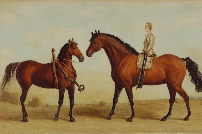 Image similar to horse sitting on a horse, arstation