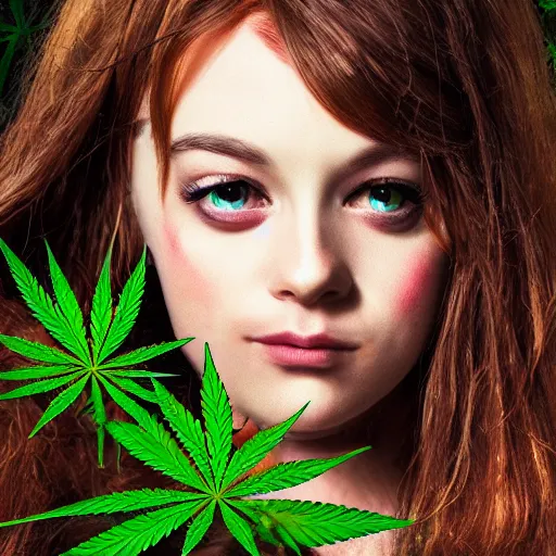 Prompt: princess of cannabis, realistic, hyper real, photograph