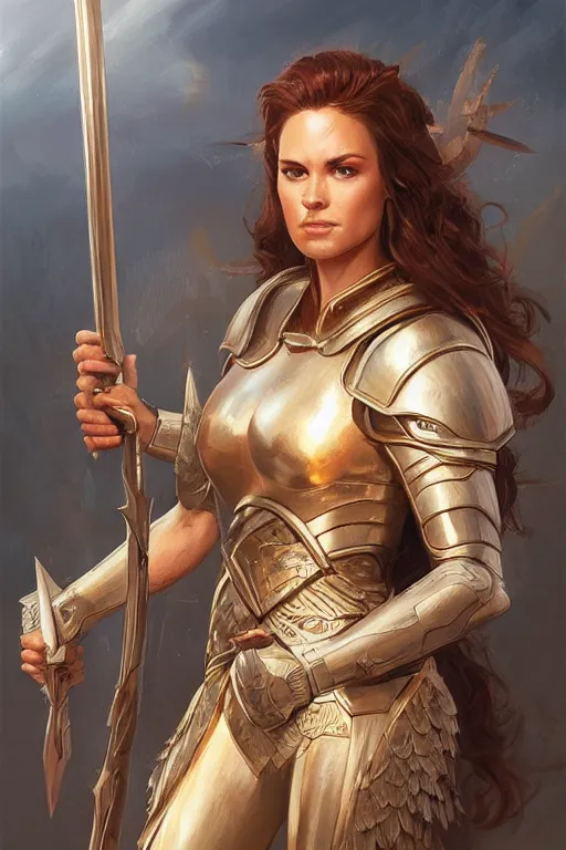 Image similar to amazon valkyrie athena, d & d, fantasy, portrait, highly detailed, headshot, digital painting, trending on artstation, concept art, sharp focus, illustration, art by artgerm and greg rutkowski and magali villeneuve