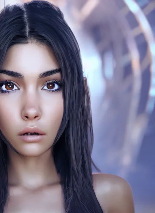 Image similar to Madison Beer as a video game character, digital art, unreal engine, unreal engine render, blender render, render, 4k, coherent