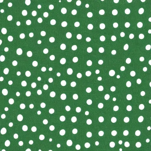 Prompt: white polka dots on a green background