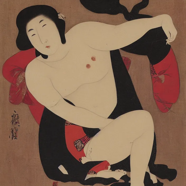 Image similar to shunga. painting by abercrombie gertrude