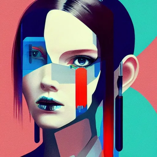 Prompt: portrait handsome androgynous sci - fi girl, blade runner 2 0 4 9, futuristic metropolis, digital art, pop art by hsiao - ron cheng