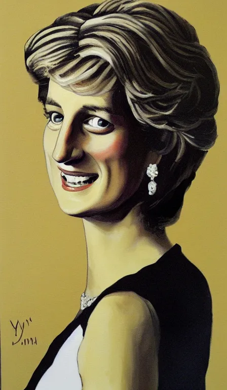 Image similar to painting of princess diana, drawn by yoshitoshi abe, oil painting, washed out color,