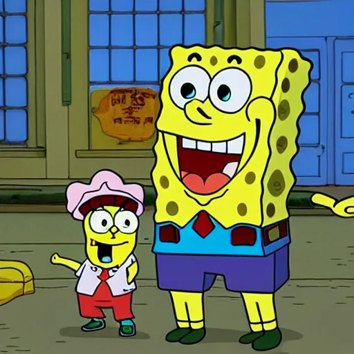 Prompt: spongebob in the style of ghibli studios