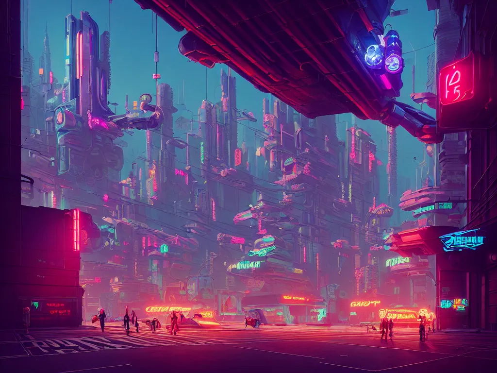 Image similar to cyberpunk city retro arcade, robotic limbs:: Simon Stålenhag and beeple and James Gilleard and Justin Gerard :: ornate, dynamic, particulate, intricate, elegant, highly detailed, centered, artstation, smooth, sharp focus, octane render, 3d