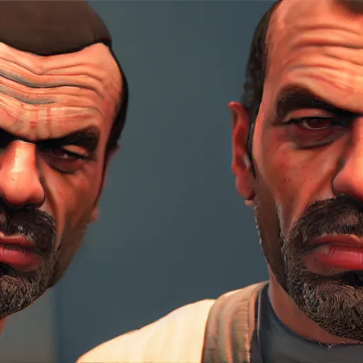 Image similar to high the pain harold in gta 5, unreal engine 5 detail, by gta 5