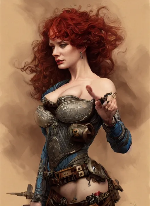 Image similar to Christina Hendricks as a ruggedly handsome heroine, tasteful, intricate, elegant, highly detailed, centered, digital painting, artstation, concept art, smooth, sharp focus, illustration, artgerm, donato giancola, Joseph Christian Leyendecker, WLOP