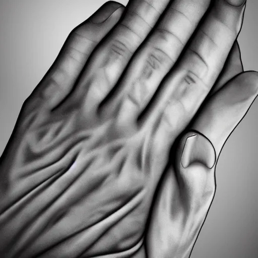 Image similar to extremely detailed photo of a human left hand 8k photorealistic