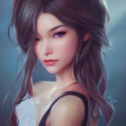 Image similar to a beautiful girl， by Artgerm Lau，hyperdetailed, trending on artstation, trending on deviantart