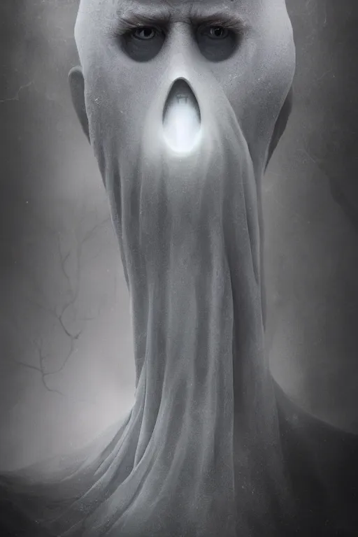 Image similar to the ghost that long with no face staring me all the night, ultra realistic, concept art, intricate details, highly detailed, photorealistic, octane render, 8 k