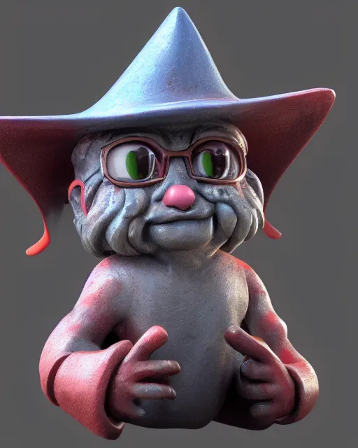 Prompt: a sculpture of cute wizard 3 d c 4 d ray tracing, octane redner brilliantly coloured, trending on artstation, hdr, polished
