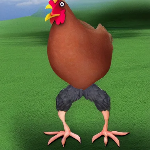 Image similar to chicken wearing prisioner clothes