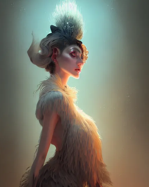 Prompt: of augean stables, aristocrat robe, ostrich feathers, imperil, beauty portrait, complex 3 d render by peter mohrbacher, wlop, ilya kuvshinov, thomas kinkade, victo ngai, ryohei hase, sharp focus, unreal engine, octane, global illumination, highly detailed, masterpiece, award winning, post processing